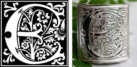 Medieval illuminated initial ring