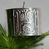 Medieval illumination, one square middle ages illumination initial ring in sterling silver