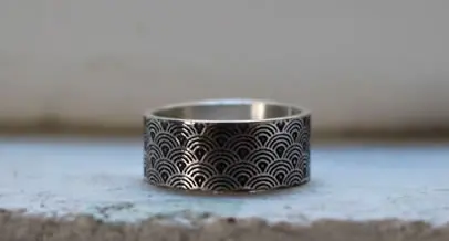 Japanese Seigaiha ring representing the calm sea