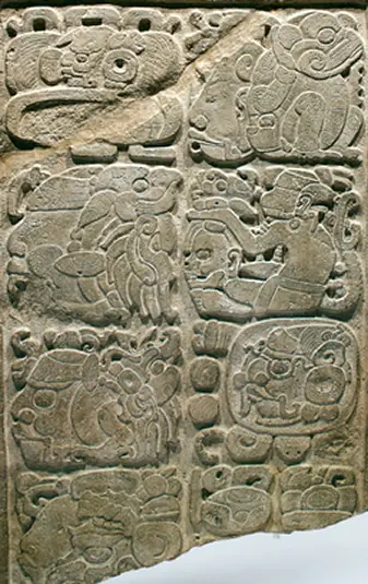 Lintel 48 from Yachilan, Mexico, showing the date February 11, 526