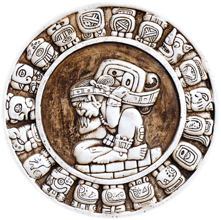 The Mayan Haab calendar with the bearer and the different glyphs