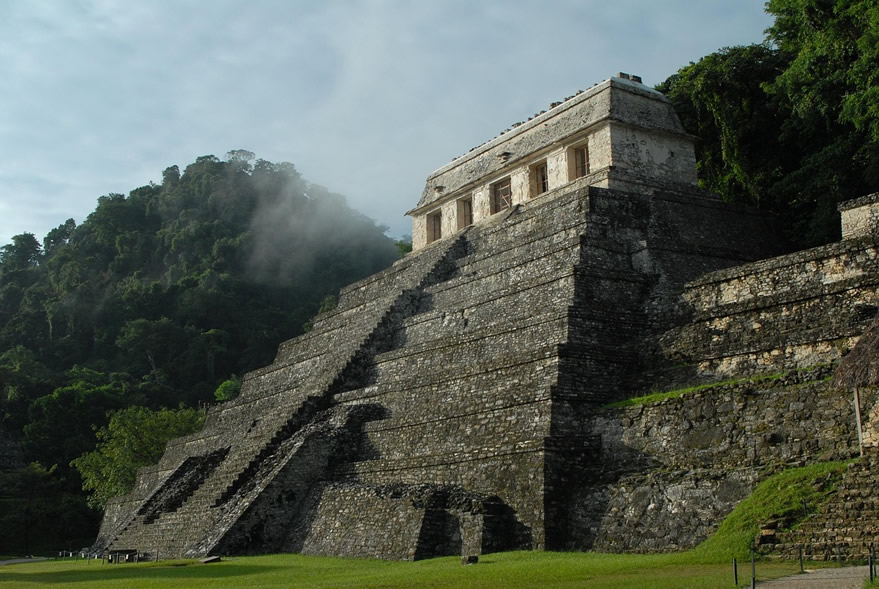 The Temple of Inscriptions at the Mayan site of Palenque