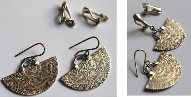Sterling silver fasteners for non-pierced ears