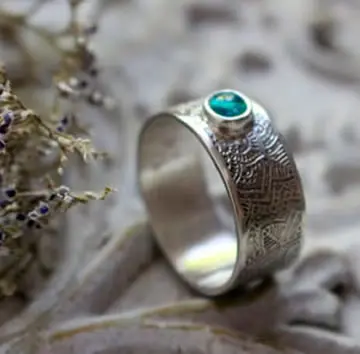 Blue apatite silver ring