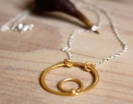 Aztec Sun gold necklace