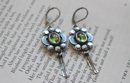 Song of the fireflies peridot earrings