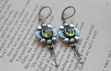 Song of the fireflies peridot earrings