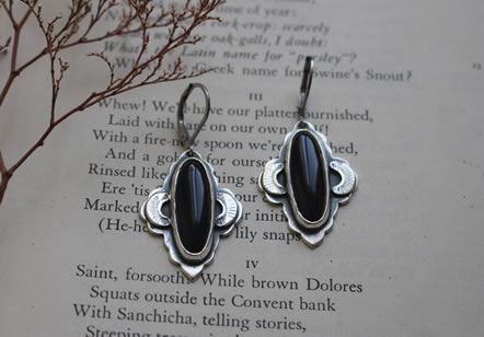 Onyx Moon Earrings