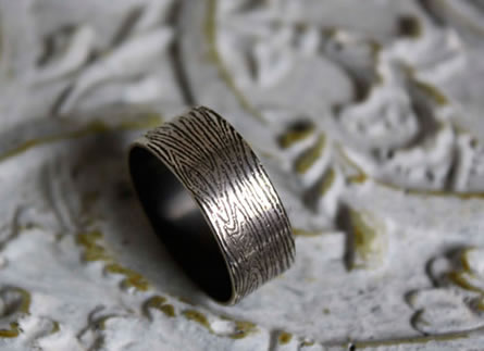 Textured wood ring