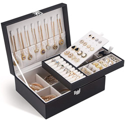 Jewelry box, organizer storage case for earrings bracelets rings 