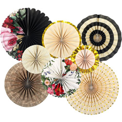 Party Hanging Paper Fans Set, Chinese Paper Flower Garland Wall Decorations for Wedding Birthday Party Mother’s Day Bridal Shower